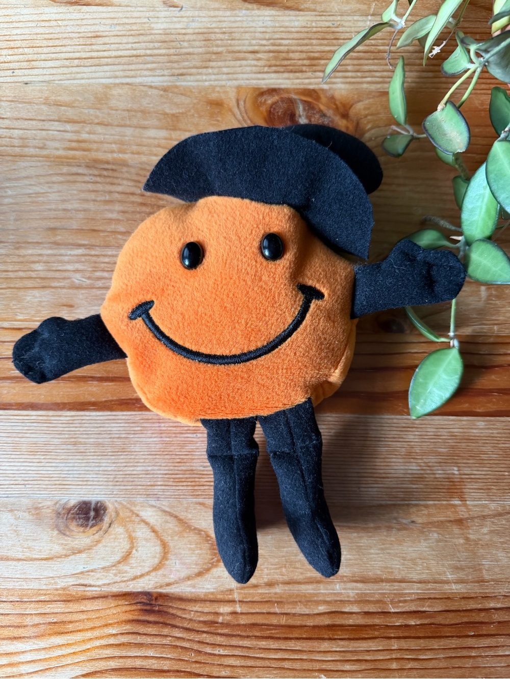 Vintage Smiley Face Witch Plush Toy Decor
